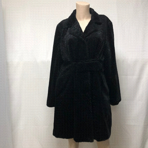 Black Rivet Chenille Winter Dress Coat - Picture 1 of 14